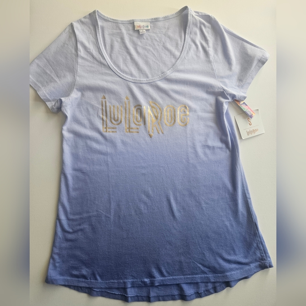 LuLaRoe Sleepshirt Tunic Womens Small Purple Gold Relaxed Graphic Casual‎ Tee
